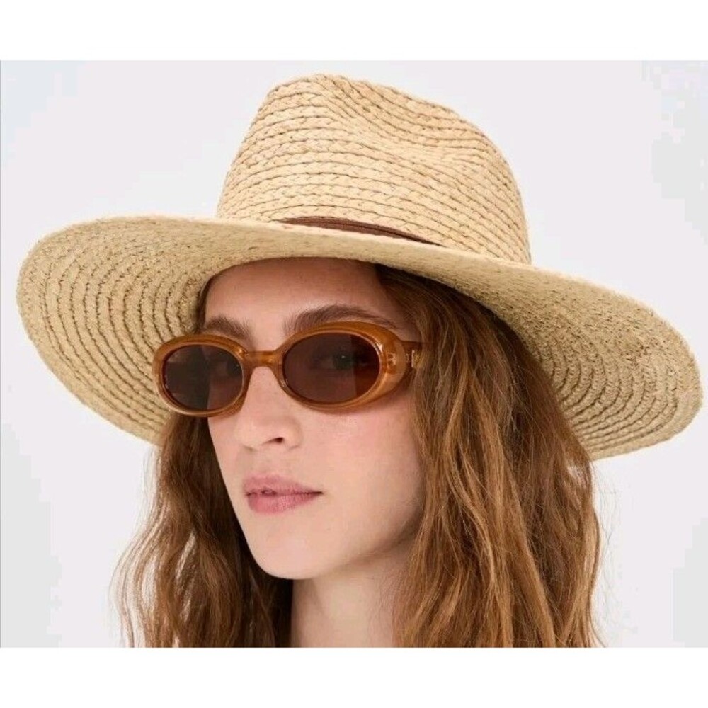 Hat Attack Raffia Continental Womens Hat SPF 50 Natural & Tobacco *NWT $172 - Picture 11 of 11